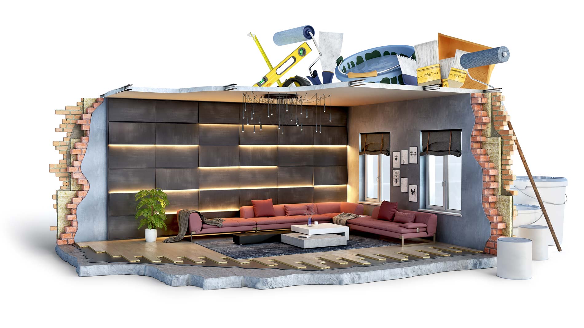 Concept,Of,Part,Of,Room,Ready,To,Finishing,Coating,Works,